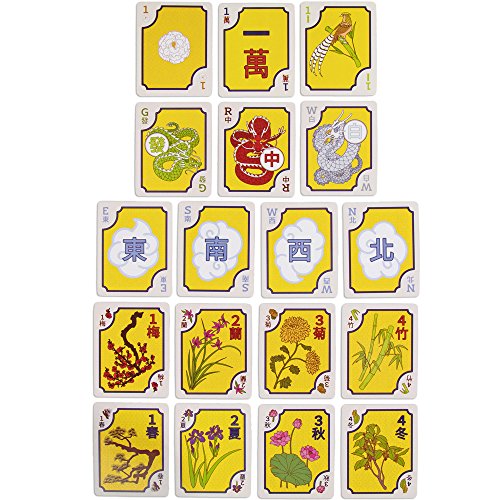 Baraja de 156 cartas estilo Mahjong americano miniatura 3