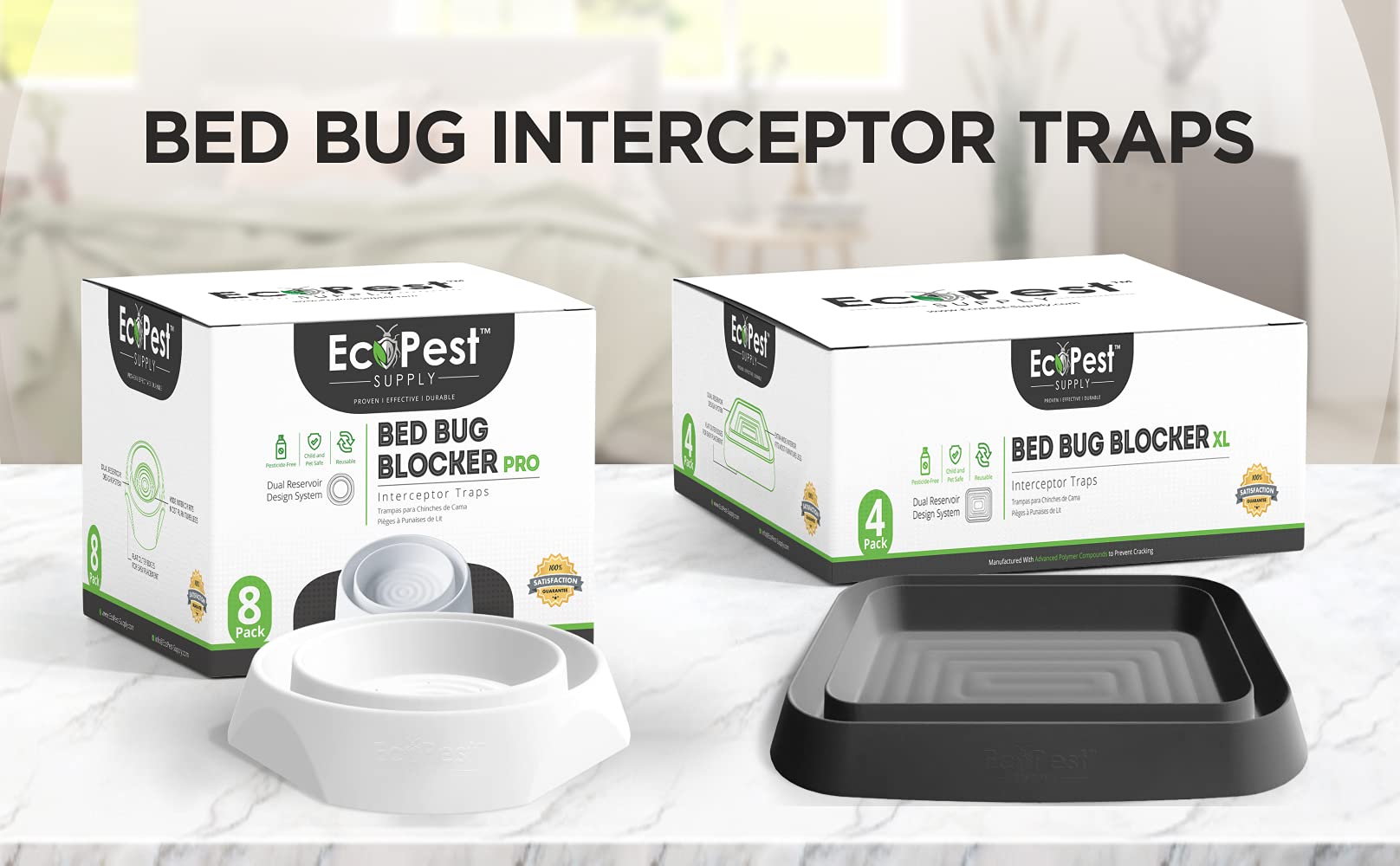 Bed Bug Interceptors 4 Pack Bed Bug Blocker (XL) Interceptor Traps