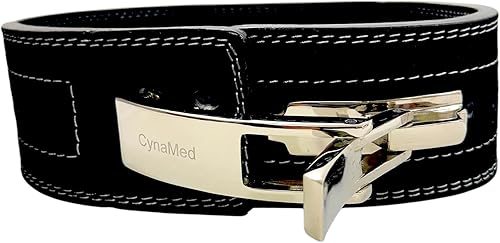 Miniatura 6 de Cinturón de levantamiento de pesas negro con hebilla ajustable, 4 pulgadas de ancho y 0.394 in de grosor  para levantamiento de pesas y gimnasio (1