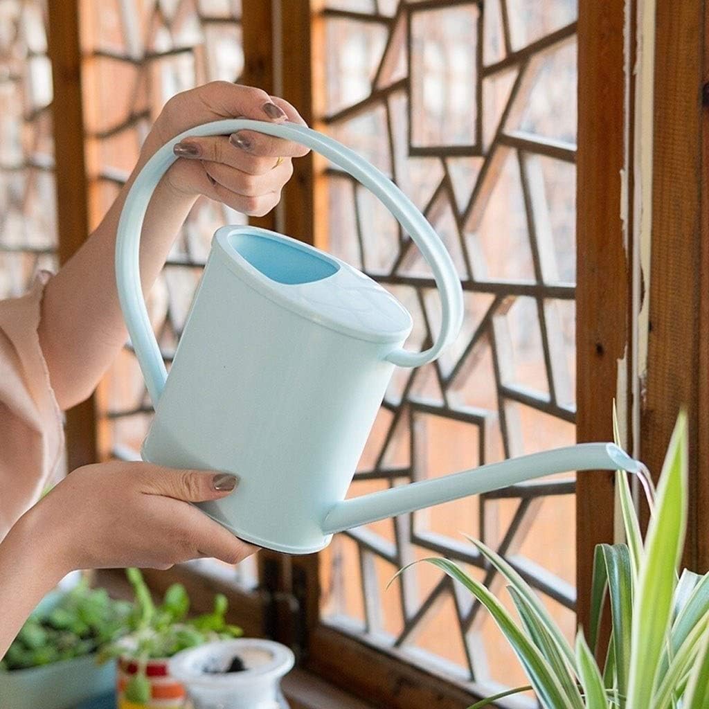 Watering Can 1.2L Watering Can Gardening Home Long Mouth Watering Pot Plastic Watering Can Decorative Watering Can(Blue)