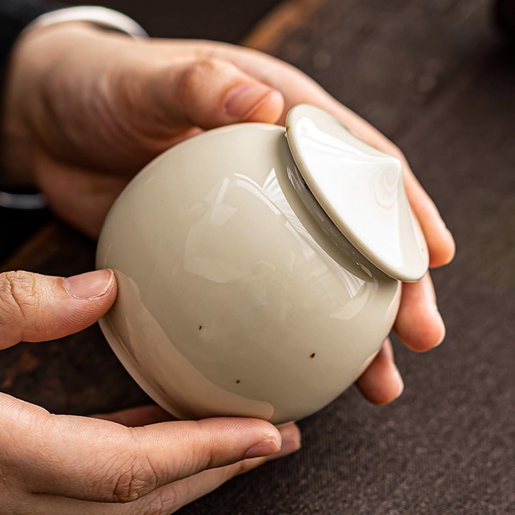Juego De Té Lata de té Retro, Lata de Almacenamiento de té de cerámica for el hogar, Lata sellada de Doble Capa a Prueba de Humedad, Lata de Almacenamiento de té portátil Tarro para Guardar Té
