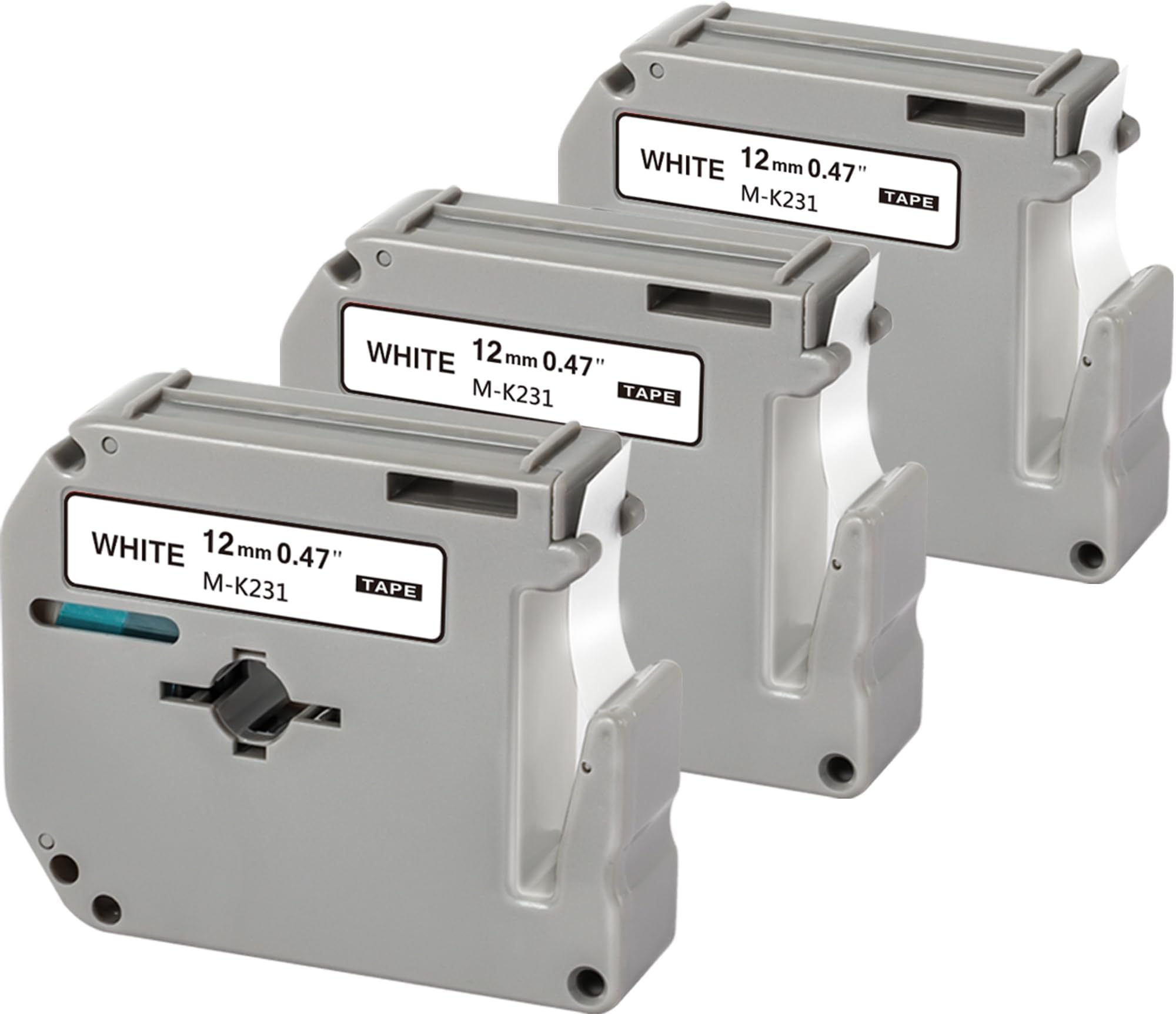 Weemay 3 Pack Compatible M-K231 Replacement for Brother M-K231s Tape 12mm 0.47 White for Ptouch PT-90 PT-80 PT70BM PT-85 PT-M95 PT65 Label Maker, Ideal for Home, Office and School