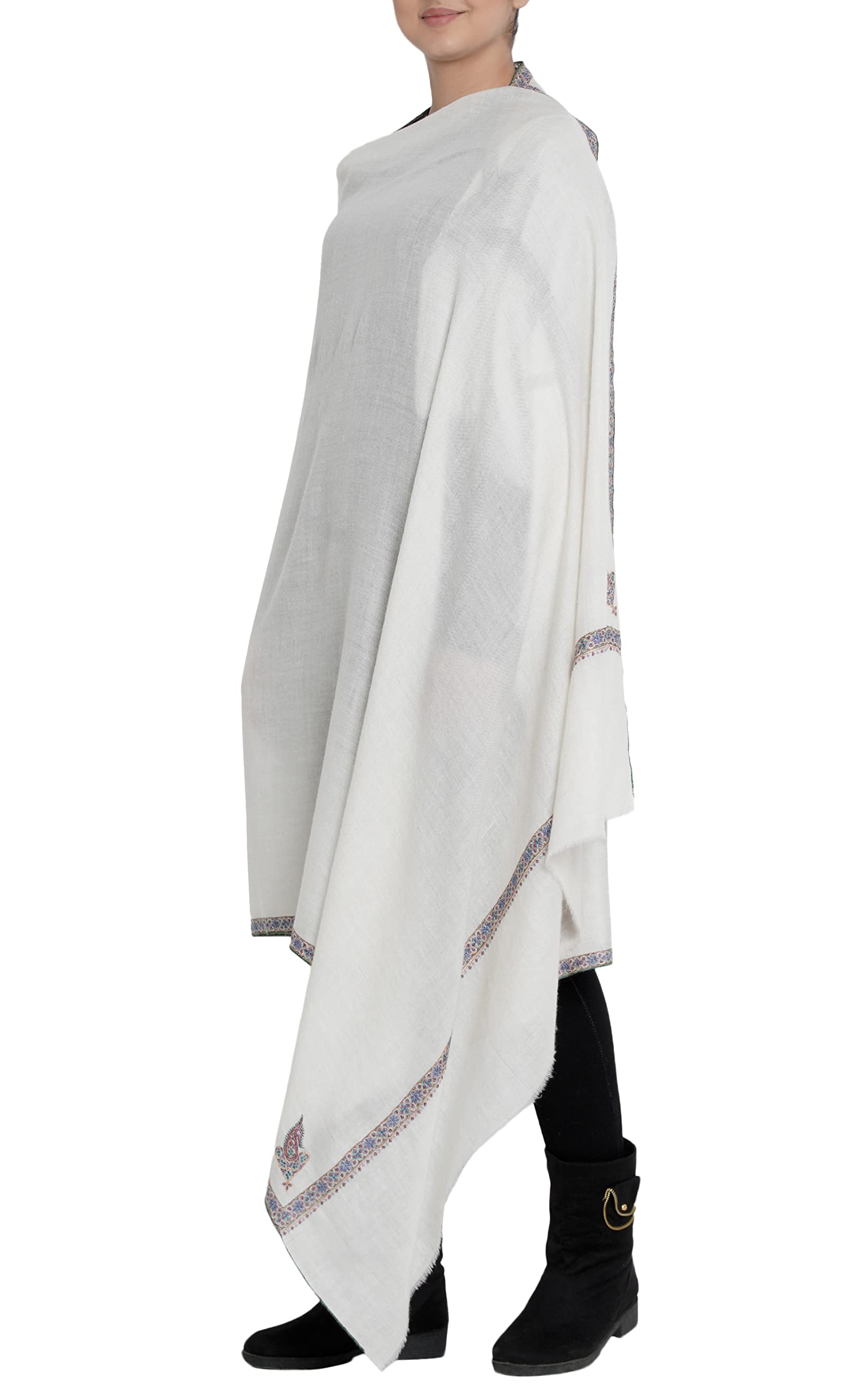 Kashfab100% Handspun Cashmere Hand Embroidery Scarf Winter Womens Pashmina Shawl KASHFAB