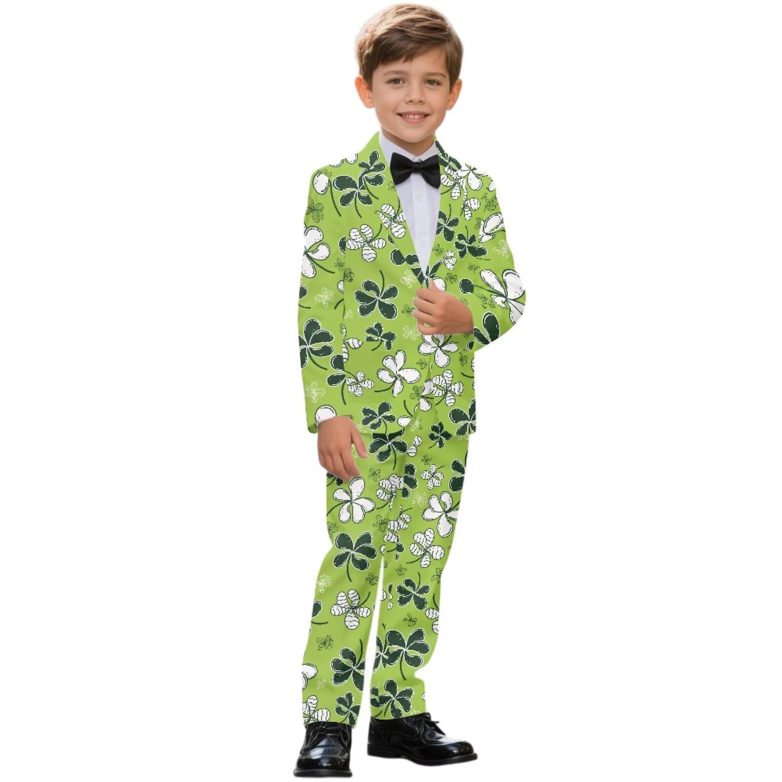 Biyejit 2-teiliges Anzug-Set für Jungen, mit einem Knopf, Blazer und Hose, lässige Smokingjacke, Alter 5–14 Jahre