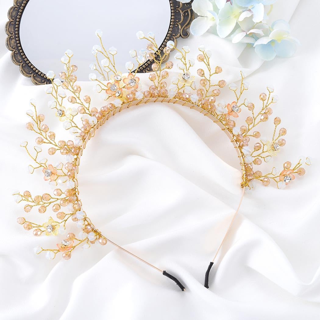 Miniatura 6 de Campsis Diadema para mujer, corona de diosa, tiara, diadema de novia, disfraz de fiesta, accesorios para el cabello para mujeres y niñas, aleación,