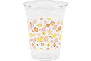 Daisy Groovy Plastic Cups: Party Essentials for a Boho Bash