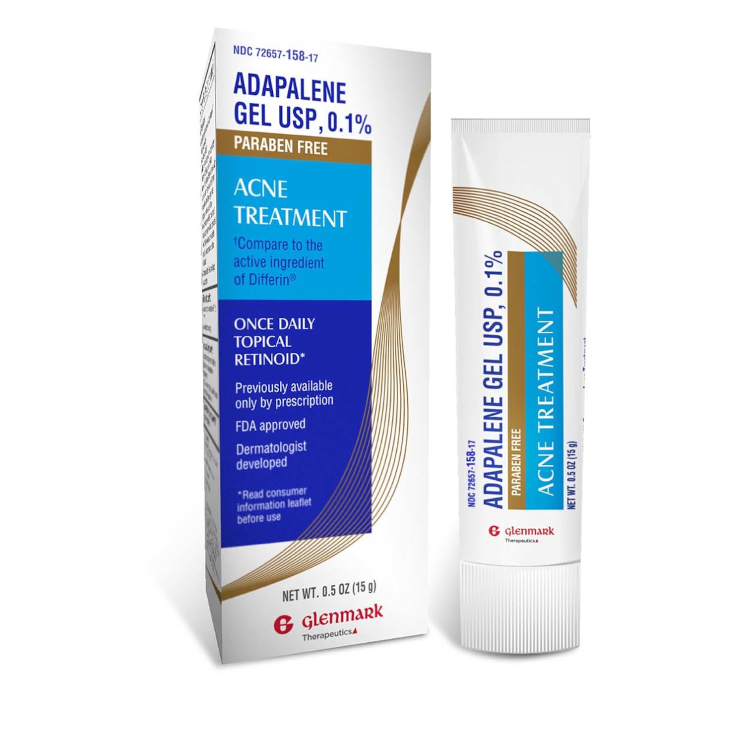 Adapalene Gel 0.1% Acne Treatment, Paraben Free Topical Retinoid Cream for Face, Helps Clear and Prevent Acne and Clogged Pores, 15g Tube Adapalene Gel 0.1% Acne Treatment, Paraben Free Topical Retinoid Cream for Face, Helps Clear and Prevent Acne and Clogged Pores, 15g Tube