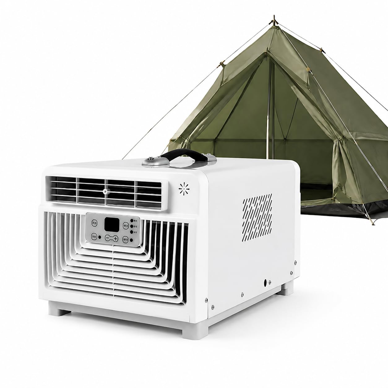 KPOUYYDS 3400 BTU Portable Camping Air Conditioner, 4-in-1 Quiet Small AC Unit with 300W Low Power, Windowless AC for Tent, RV, Truck, Van, Car, Garage, Indoor & Outdoor Use