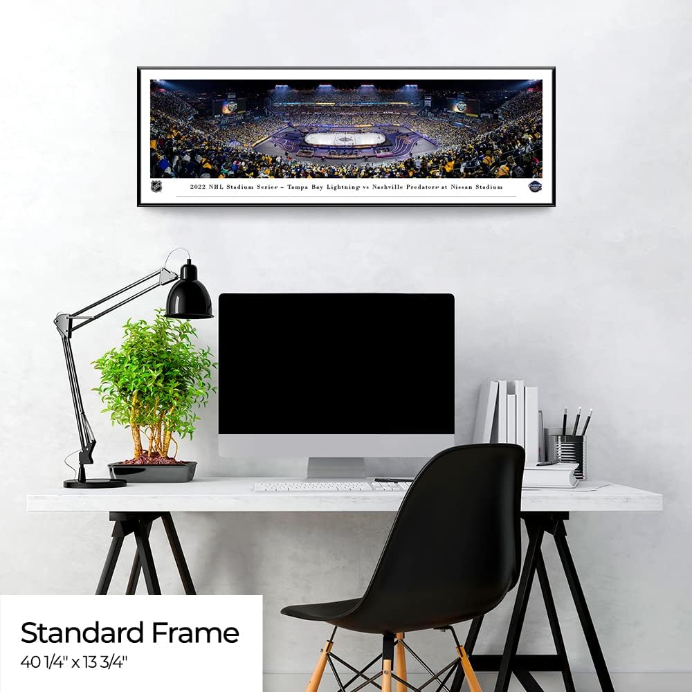 2022 NHL Stadium Series, Tampa Bay Lightning vs Nashville Predators - 40.25x13.75-inch Standard Framed Print by Blakeway Panoramas