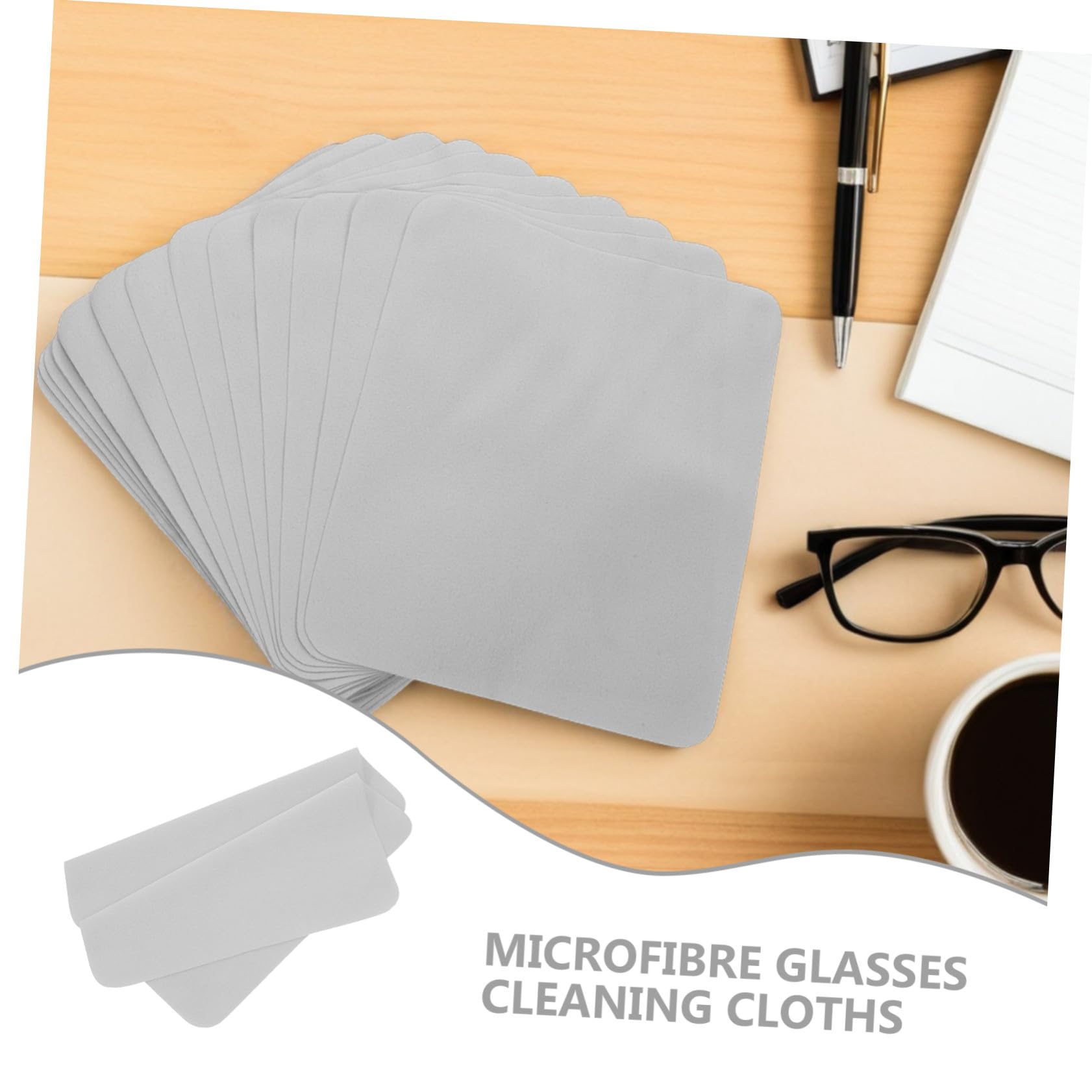 100piezas Paños de Limpieza de Gafas de Terciopelo Toallitas de Microfibra para Lentes Paño Limpiador de Gafas para Uso Diario Casa o Oficina Color Gris