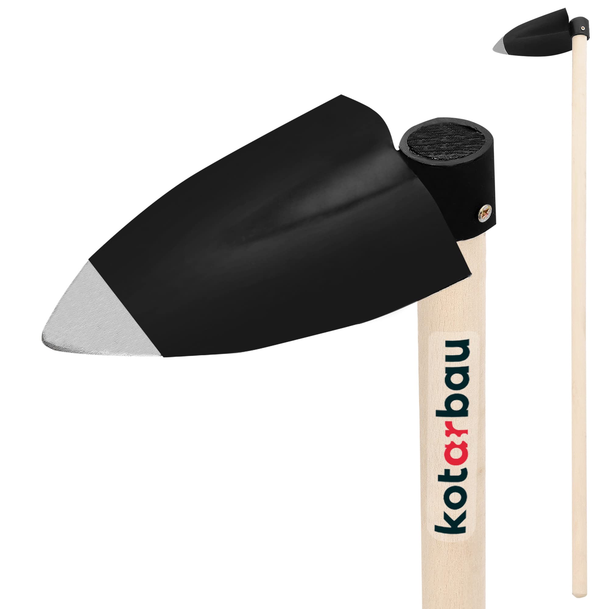 KOTARBAU® Binette de jardin en forme de cœur - 170 mm x 165 mm - Avec manche de 110 cm - Pour transplanter, désherber, entretenir le jardin