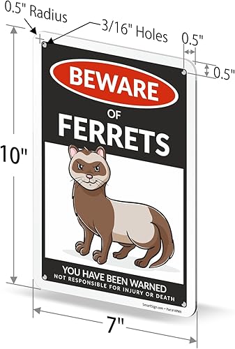 Miniatura 94 de SmartSign Divertido letrero de advertencia con texto en inglés «Beware Of Guinea Pigs – 10 x 7 pulgadas, aluminio laminado libre de óxido de 40 mil