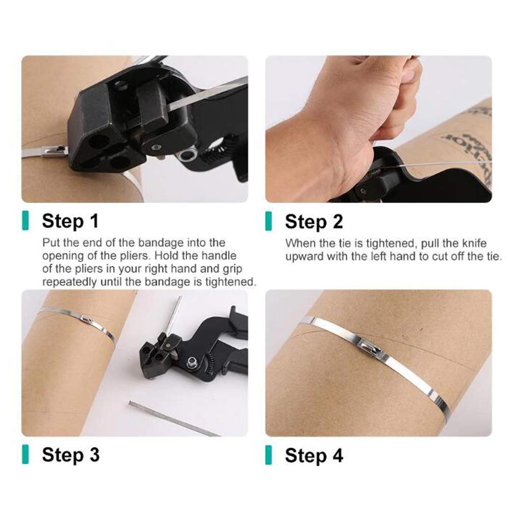/G Pistola de sujeción de Cables de Acero Inoxidable para Brida de Cables Herramienta de sujeción de Bridas de Cables de Mano Herramienta de tensado de Bridas de Cables Herramientas de Paquete
