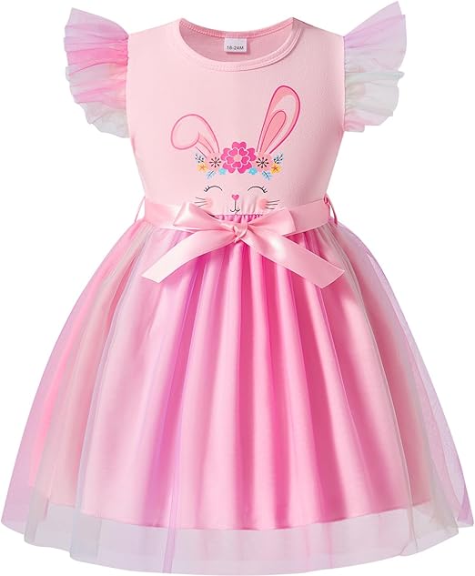 Toddler Girls Tutu Dress Kids Flutter Sleeve Princess Party Skirts Girls Summer Tulle Outfits Dresses
