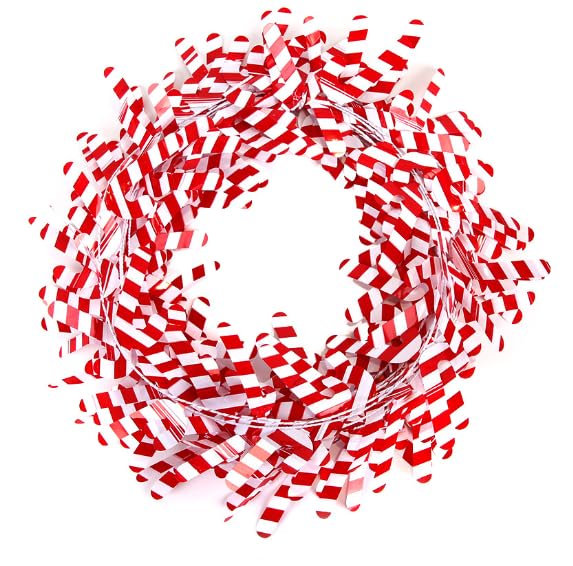 50ft Christmas Tinsel Wire Tinsel Wire Garland for Christmas Trees Decoration Xmas Home Table Garland DIY Decorations(Color Candy cane)