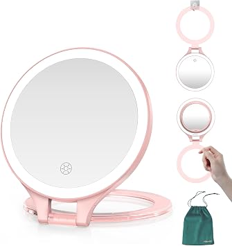 Mocado 1X/20X Magnifying Mirror with Light, Travel Makeup Mirror with Light