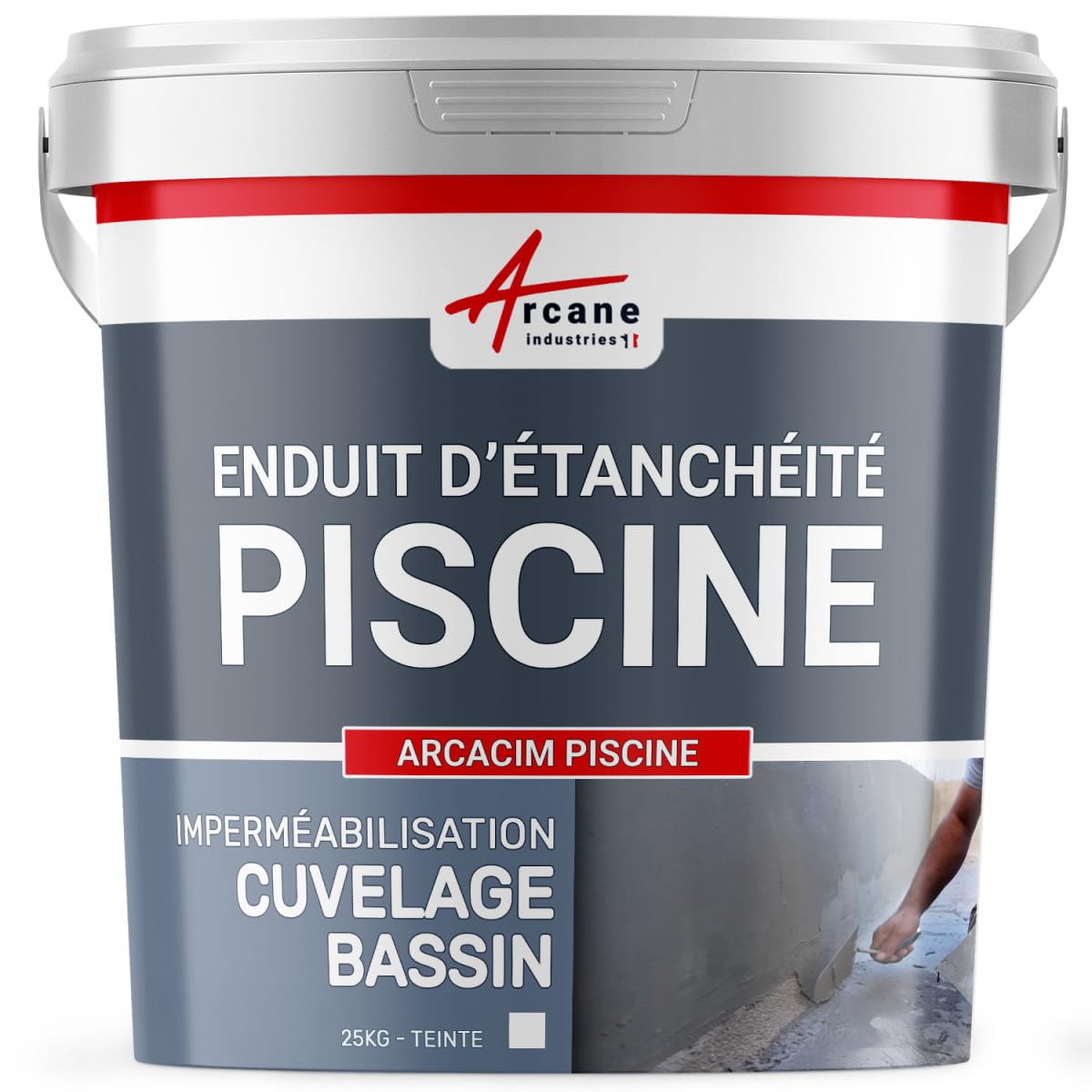 Arcacim Piscine – Hydrophobic Waterproofing Coating For Cement-Based Swimming Pools, Buffer Tanks, Vats, white