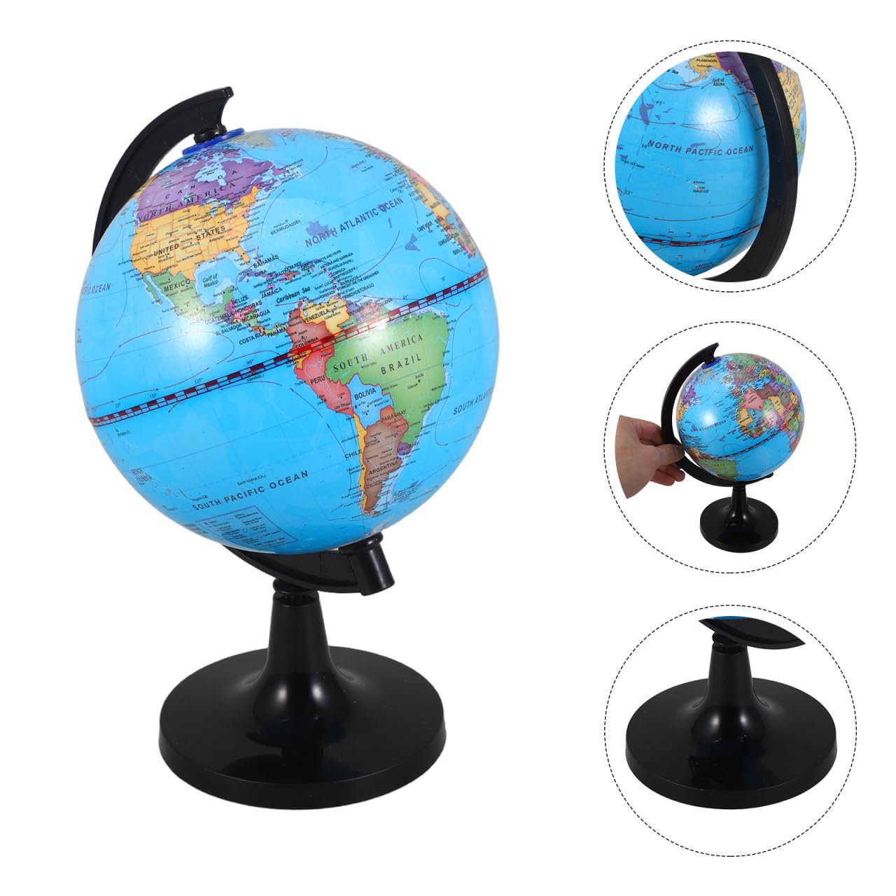 Galpada SchüLerglobus 14.20 cm Mit StäNder Politische Weltkarte Interaktives Lernspielzeug FüR Kinder Geographiematerial SchulzubehöR Und Schreibtischdekor