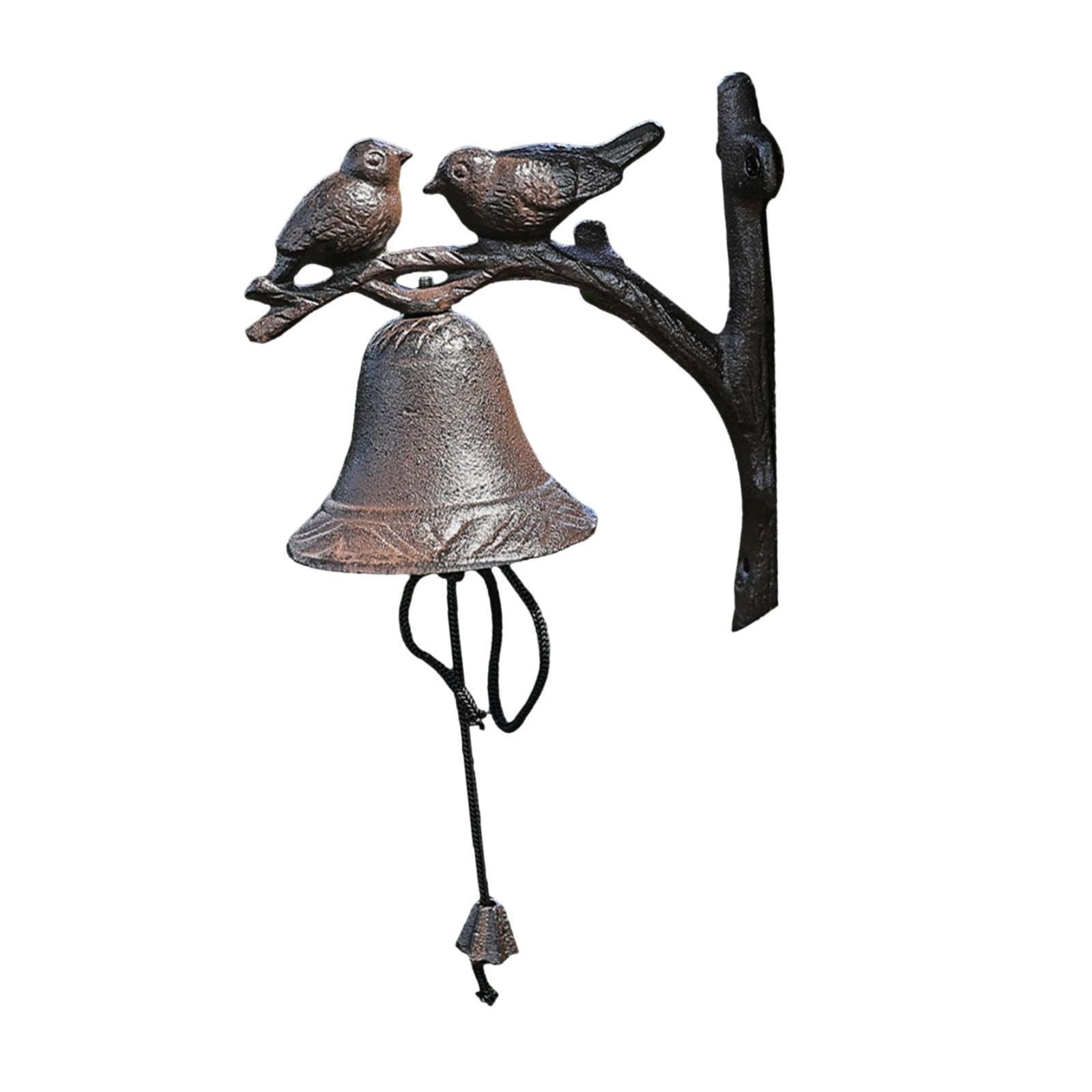 Puxzyax Wall Mounted Cast Metal Bell Vintage Dinner Bell For Home Doorbell Courtyard Indoor Yard Hanging Decoration