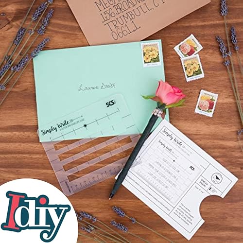 Miniatura 4 de Plantilla de dirección de sobres de cartas, guía de regla de plantilla para un direccionamiento perfectamente uniforme, compatible con todas las