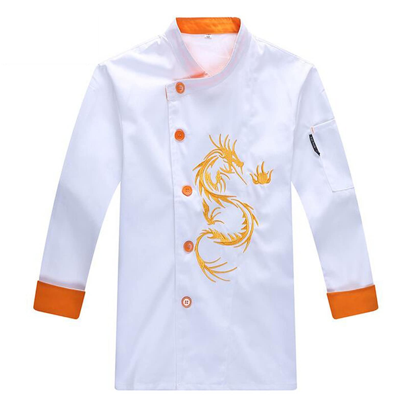 FAXIOAWA Giacca da Cuoco da Cucina per Uomini e Donne Giacca da Cuoco Unisex Cappotto Leggero da Uomo e da Donna Estate Hotel Cameriere Cucina Uniforme Monopetto (Color : White, Size : B(L))
