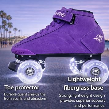 Bont Skates - Prostar Suede Professional Roller Skates with Glow Light Up Led Wheels - Indoor and Outdoor - Roller Skates - Rollerskates