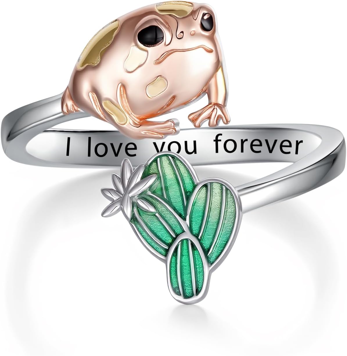 Rain Frog Ring 925 Sterling Sliver Frog Rings Jewelry Gifts for Women Animal Jewelry Gift