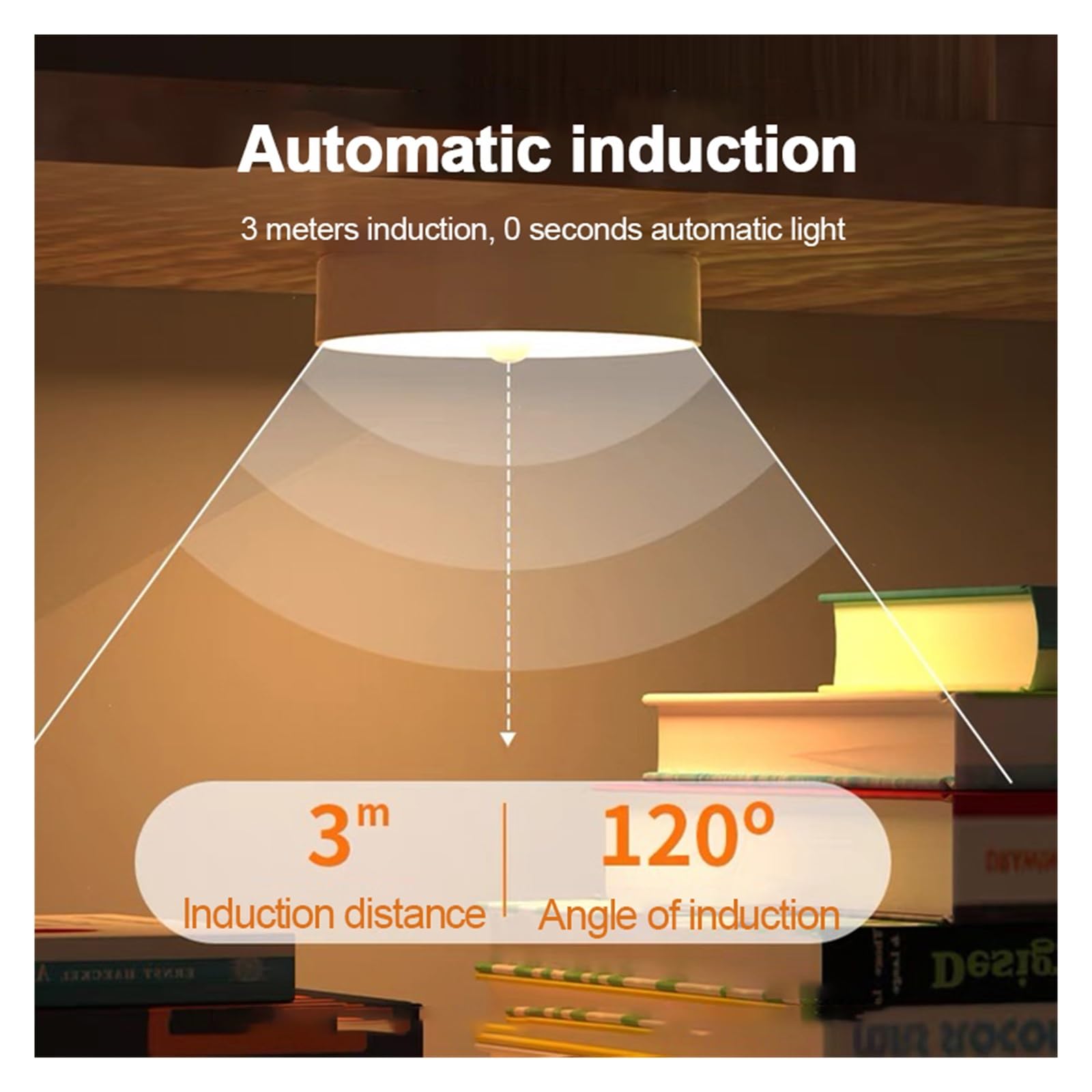 Luces Bajo Armario Luz LED Nocturna Con Sensor De Movimiento, Lámpara Regulable Recargable Por USB, Inalámbrica, For Dormitorio, Cocina, Armario, Lámparas Ahorro Energía(White Light,5 PCS)