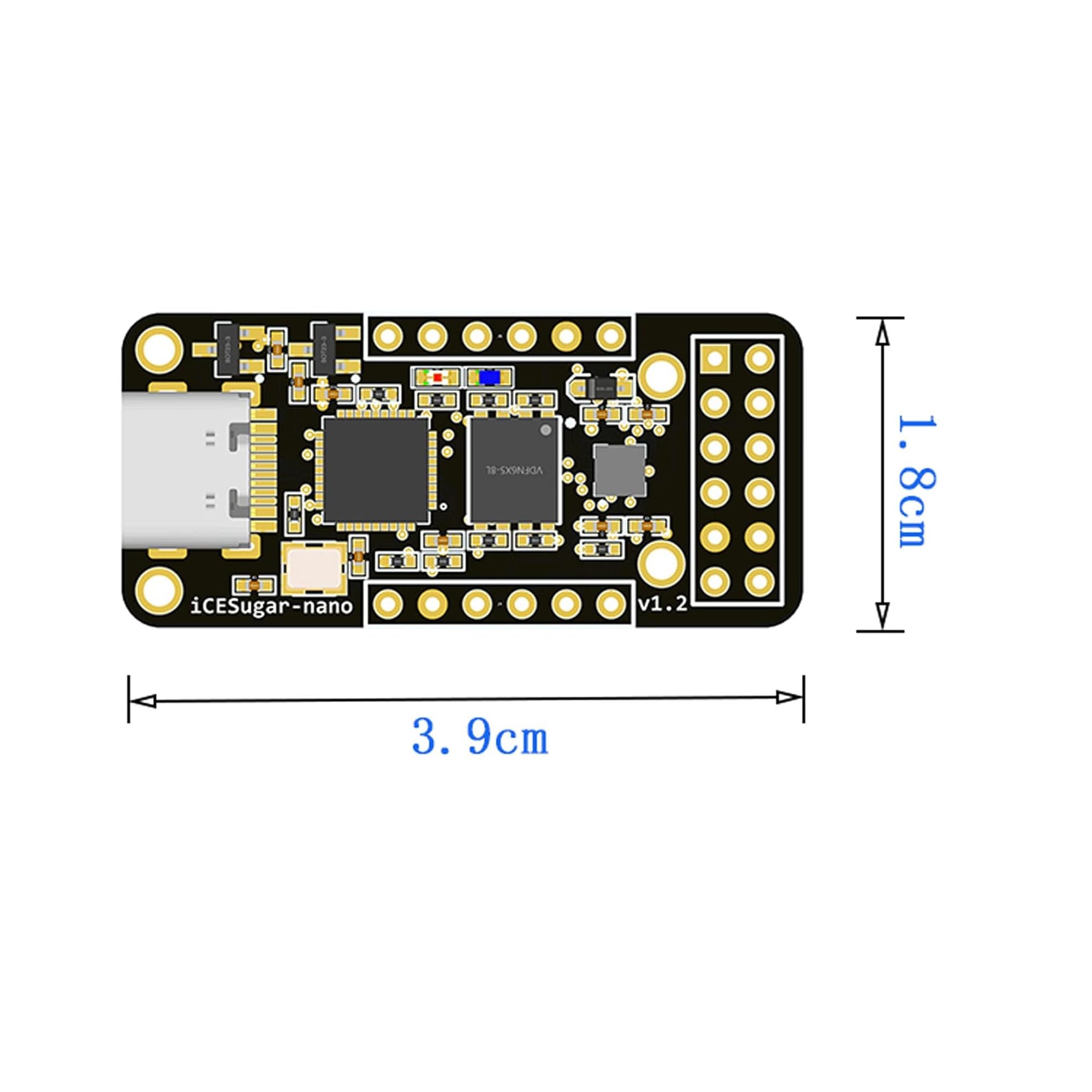 iCESugar-Nano FPGA Board, iCE40LP1k RISC-V, 4 PMOD Module iCELink Debugger | Kompaktes Open-Source-Board mit RISC-V-Technik, optimal für FPGA-Entwicklung, Debugging und individuelle Elektronikprojekte