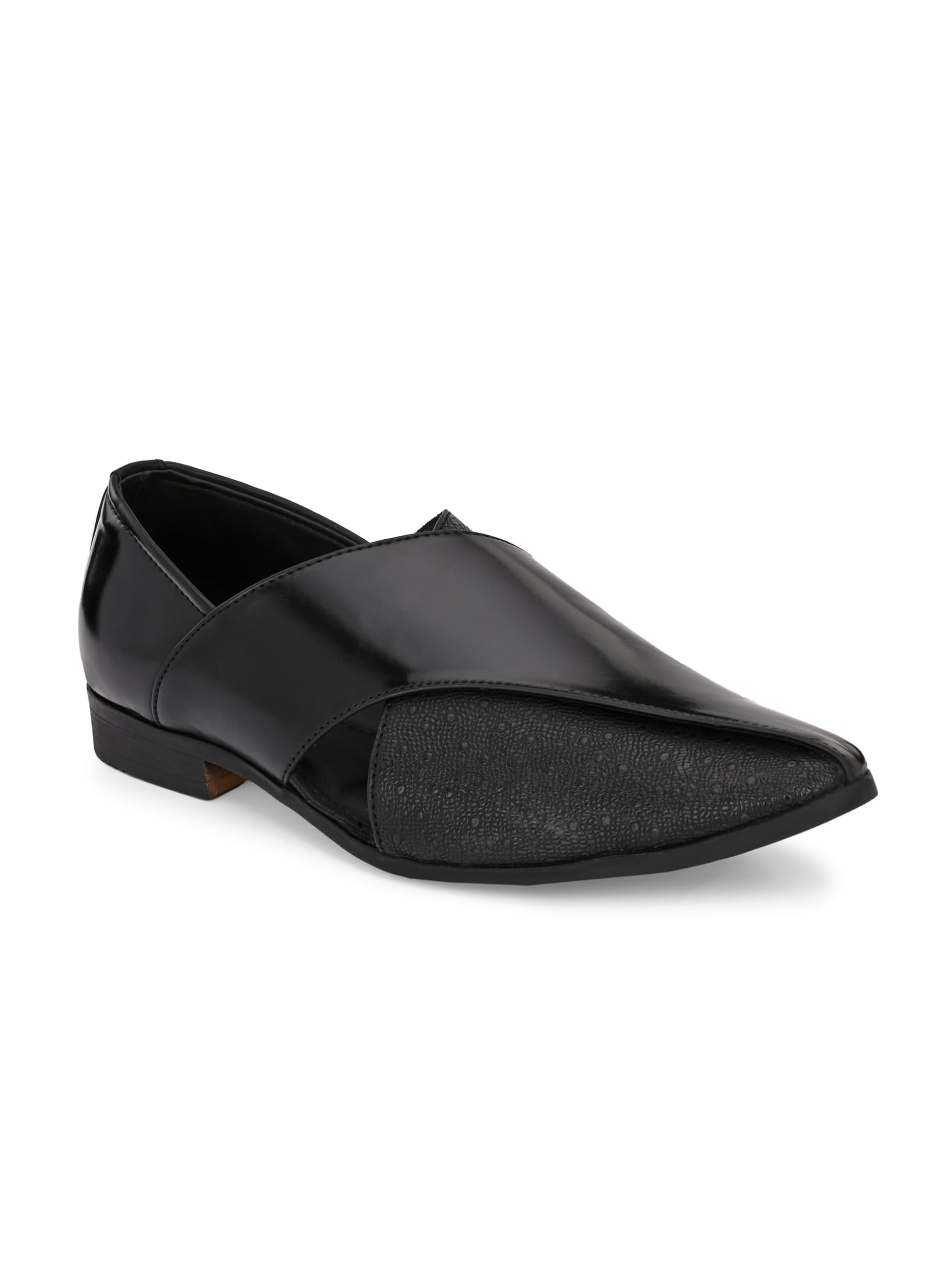 San Frissco Ethnic Mojaris for Wedding, Casual Wear and Daily Use/Comfortable Shoe Style Sandal for Men/Latest Trendy Pathani Classy Sandals - 10 (Matt Black) (B0D5YF5PSS) Amazon Price History, Amazon Price Tracker