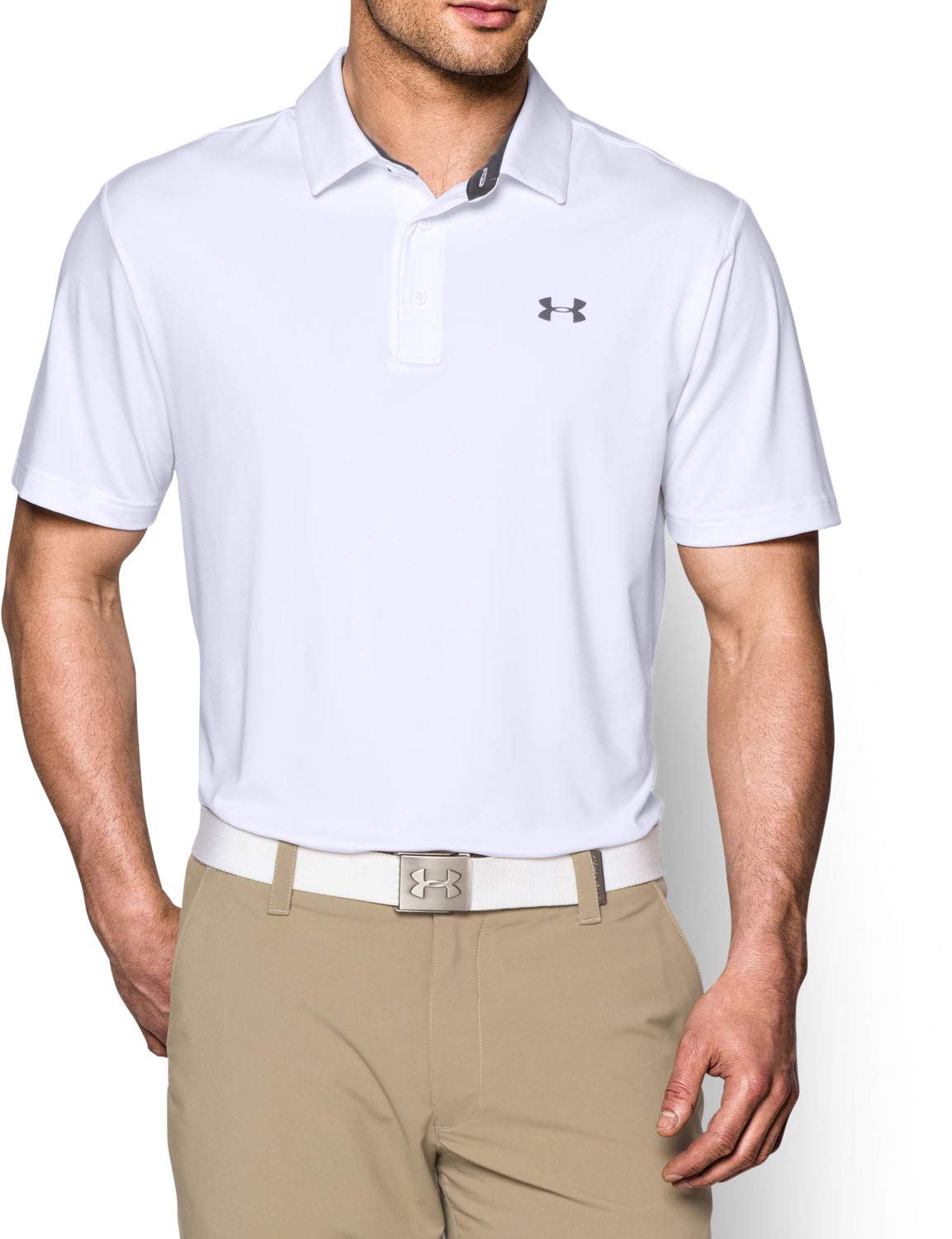 Under Armour Men's Play Off Heather Polo Shirt HeatGear Top 1351131 (Red Heather 608, Medium) — view 7