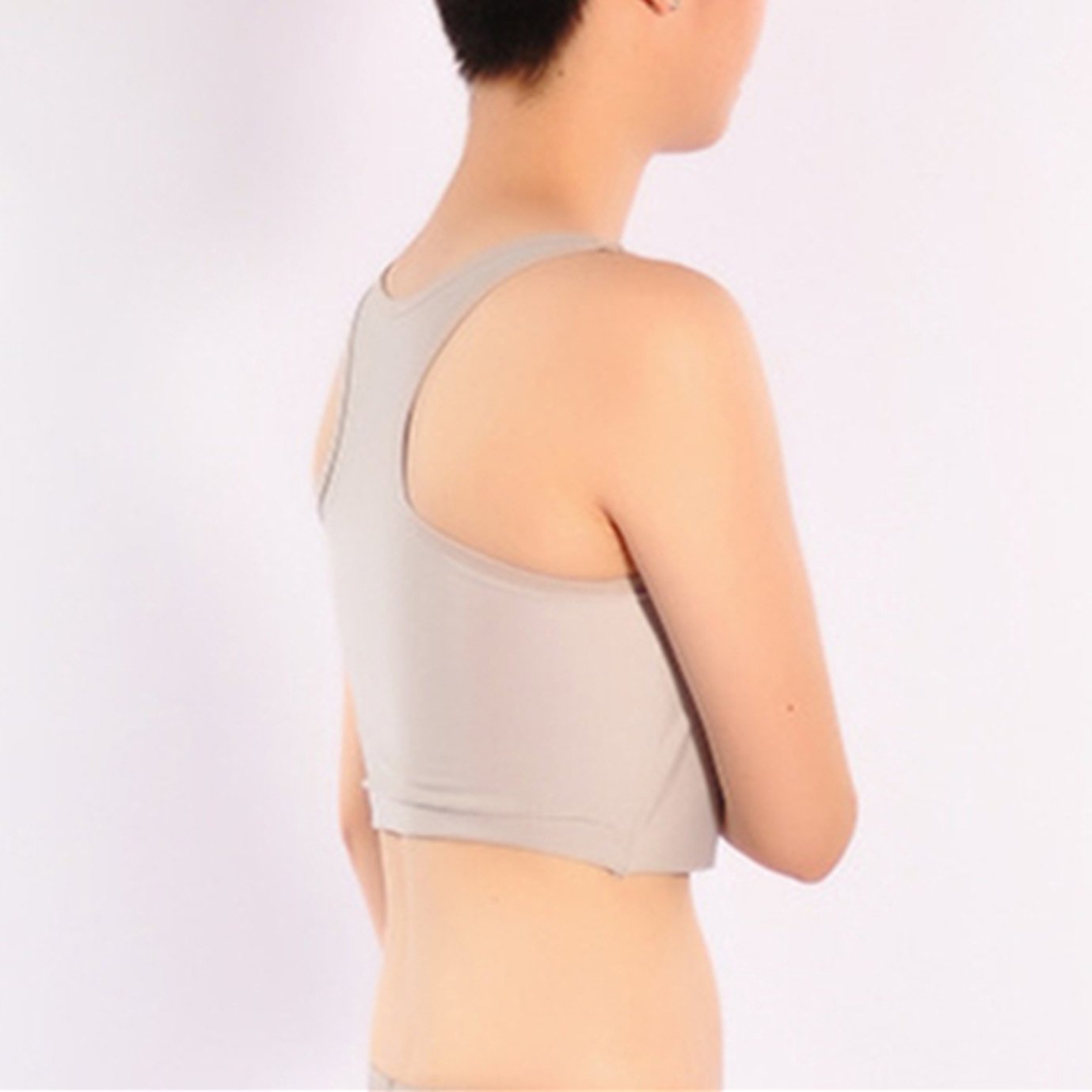 BaronHong Mujeres Lesbianas Tomboy Zip Up Tank Top Chaleco Pecho Carpeta Más Fuerte Vendaje