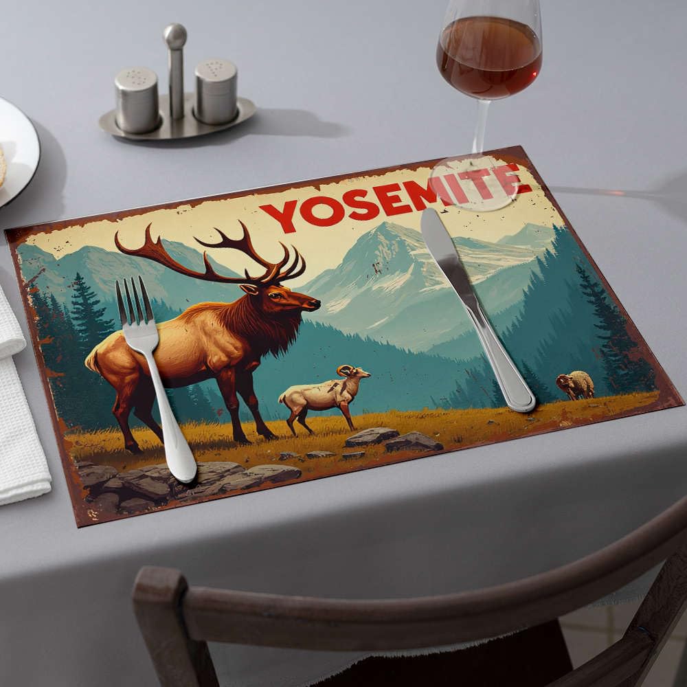 Sets de table rustiques Yosemite faune sauvage tapis thermorésistant de qualité