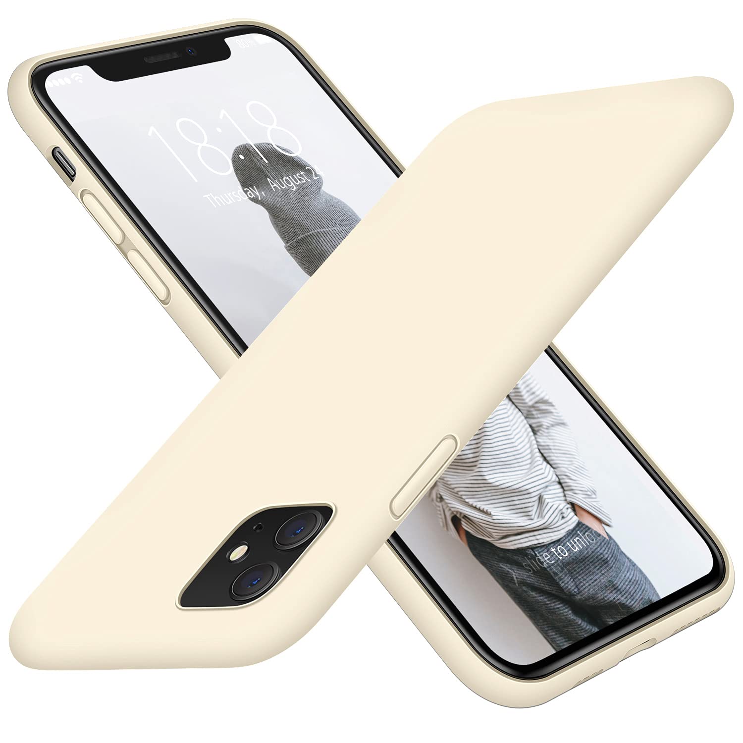 DTTO Compatible with iPhone 11 Case, [Romance Series] Full Covered Silicone Cover [Enhanced Camera and Screen Protection] with Honeycomb Grid Pattern Cushion for iPhone 11 6.1” 2019, Milk White