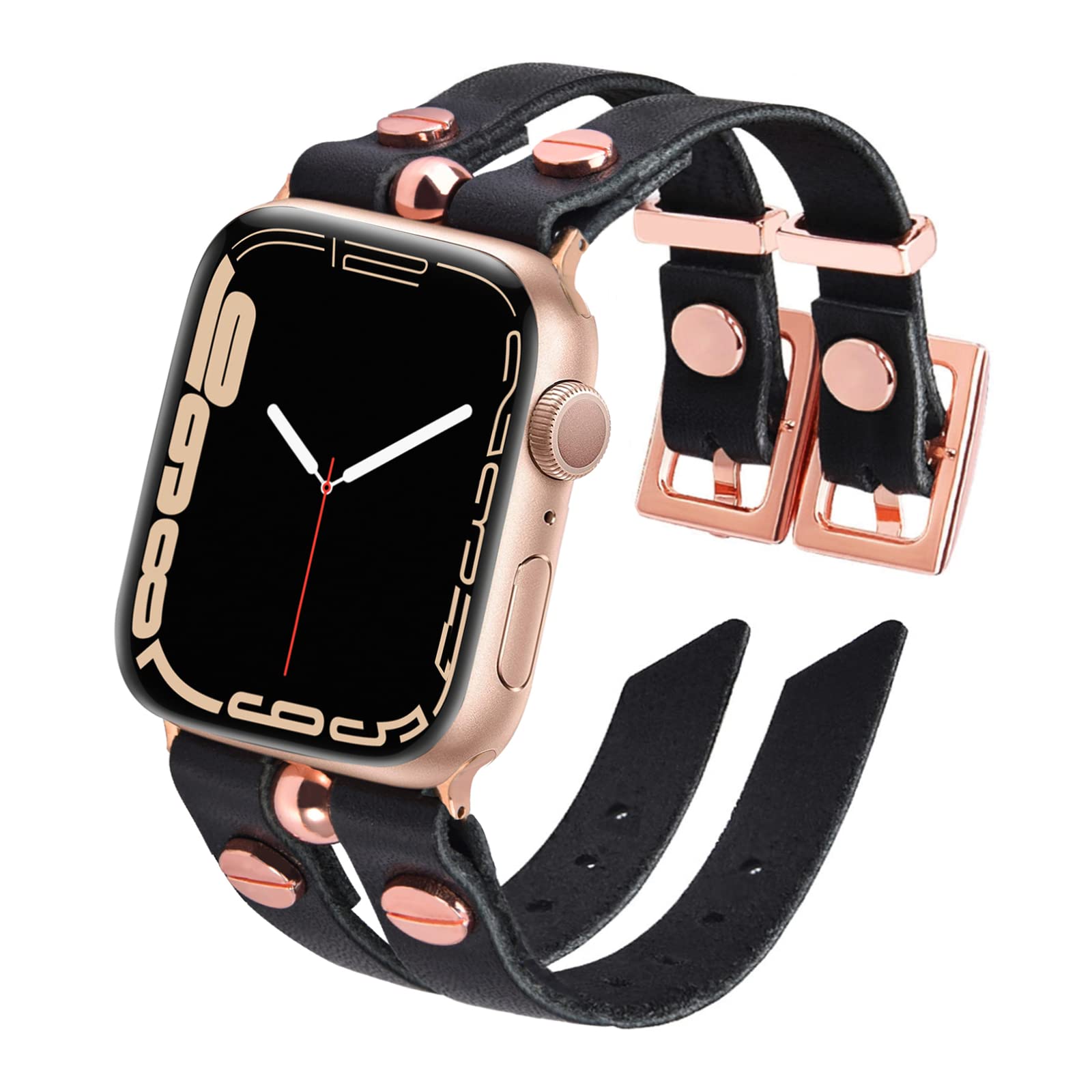 VISOOM Leather Band Compatible for Apple Watch Bands Series  40mm/38mm/41mm Series SE 6/5/4 Women Light Vegan Leather Cute Stylish Thin  Watch Strap