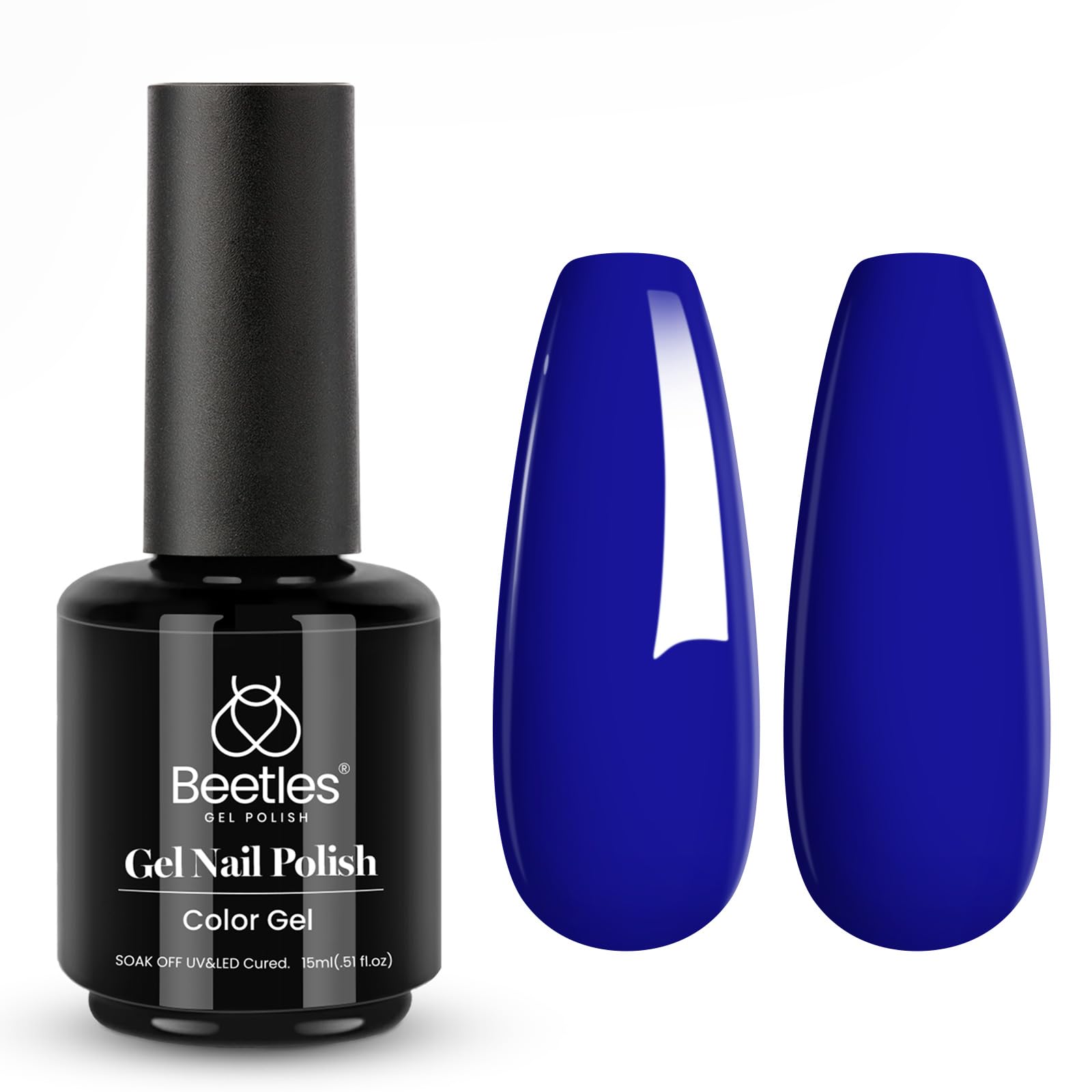 beetles Royal Blue Gel Nail Polish - 15ml | Neon Blue Gel Polish for Summer Manicures - main product image
