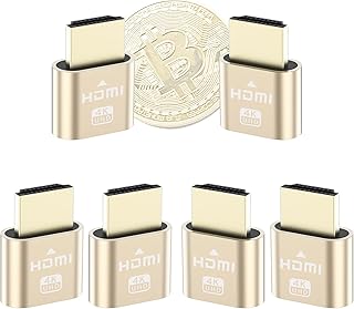 4K HDMI Dummy Plug,High Resolution Virtual Monitor Headless Ghost Display Emulator,3840x2160@60Hz Adapter for Ethereum BTC Mining, Compatible with Windows Mac OSX - 6 PC（Blue）