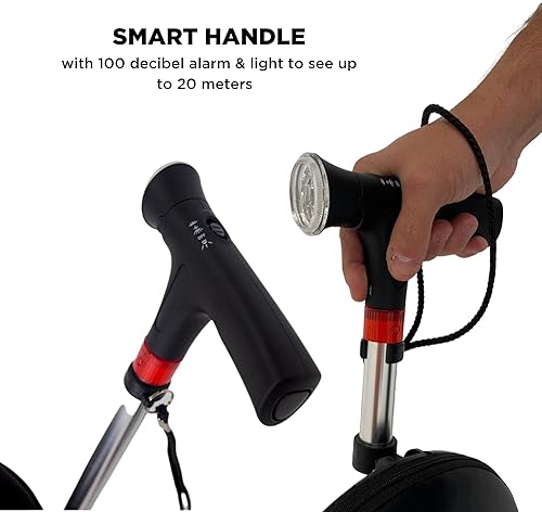 Miniatura 4 de Health Assist - Asiento de bastón ajustable con luz LED y alarma para ancianos. Taburete de espuma viscoelástica con capacidad plegable. Bastón