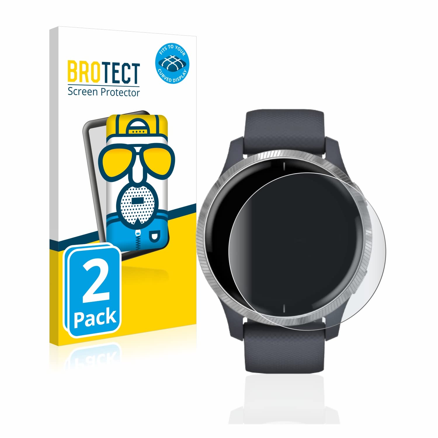 BROTECT Glas Screen Protector voor Garmin Fenix 5X (51 mm) (3 Stuks) Schermbeschermer [9H Hardheid, Beschermglas-Folie niet Gehard Glas