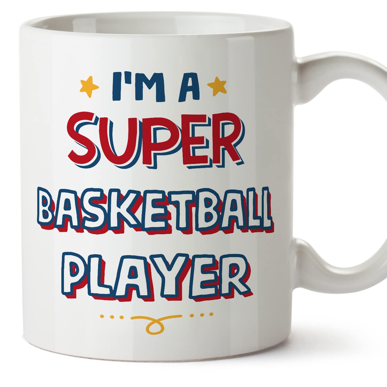 MUGFFINS Basketball Player Mug - in English - I'm Super - Funny Gift for Colleagues - Ceramic 11oz Mug