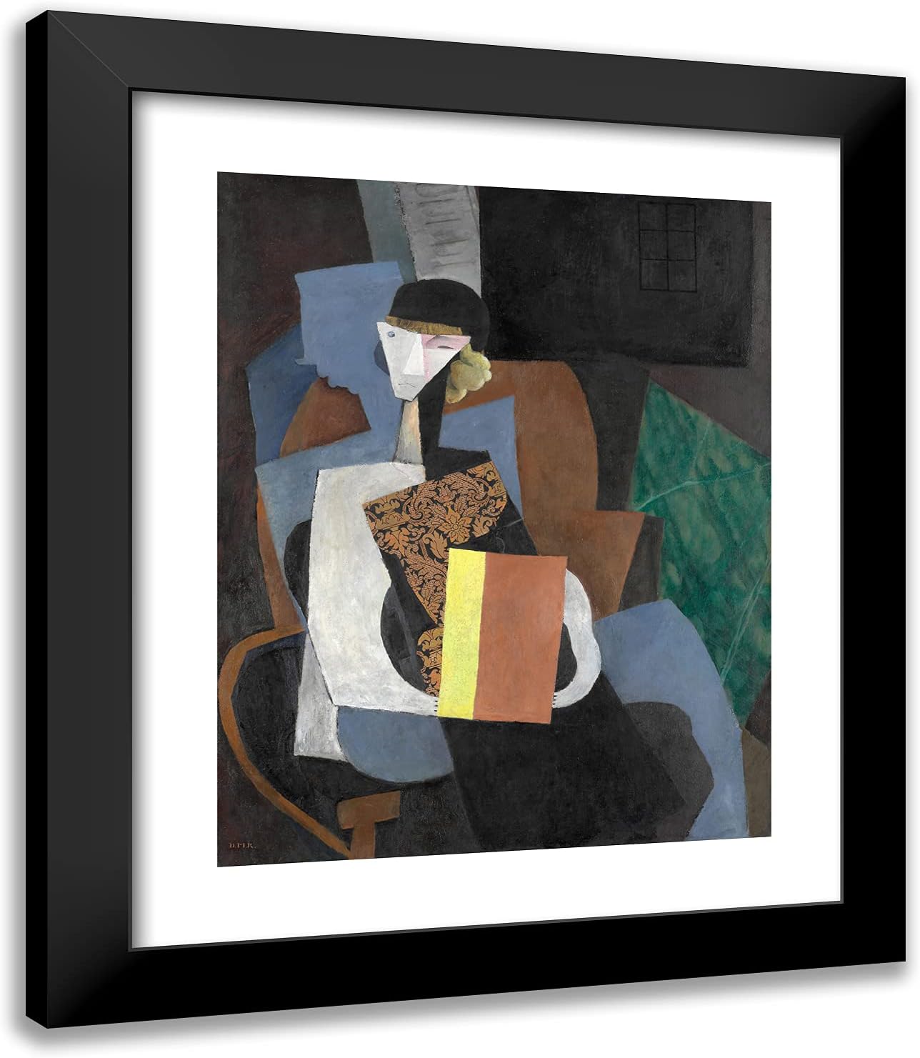 ArtDirect Diego Rivera 20x24 Black Modern Framed and Double Matted Art Print Titled Portrait of Marevna