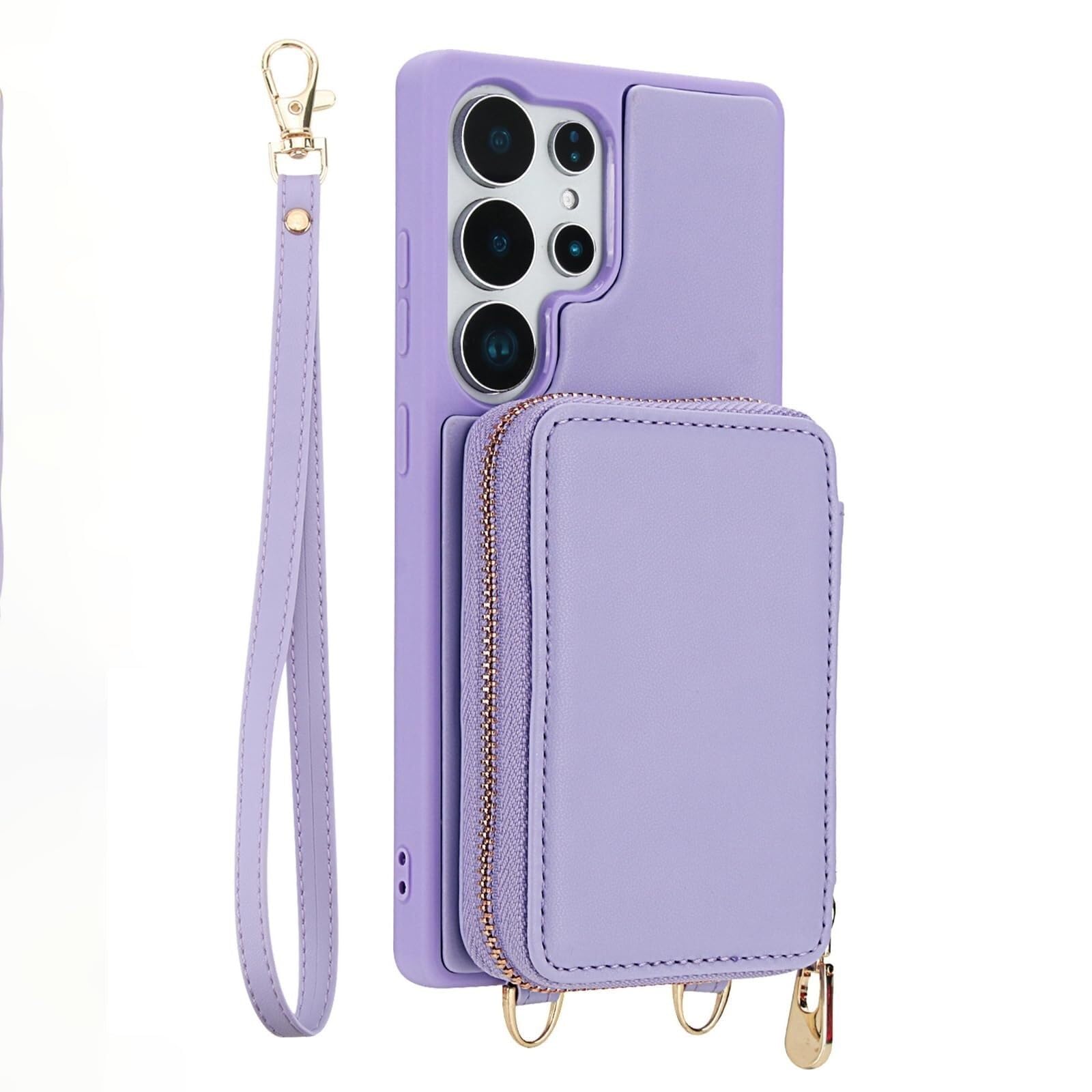 Etui do Samsung Galaxy S26 Ultra/S26 Plus/S26, skórzany pasek crossbody, podpórka, odporna na wstrząsy powłoka (fioletowy, S26 Ultra)