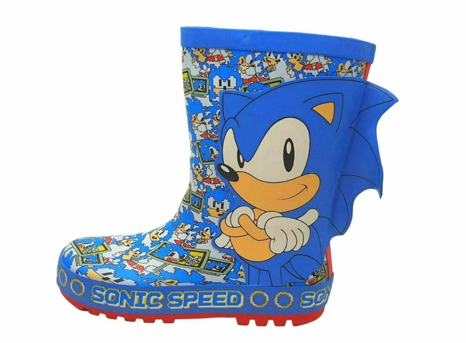 Sonic The Hedgehog Botas de lluvia de goma azul para niños