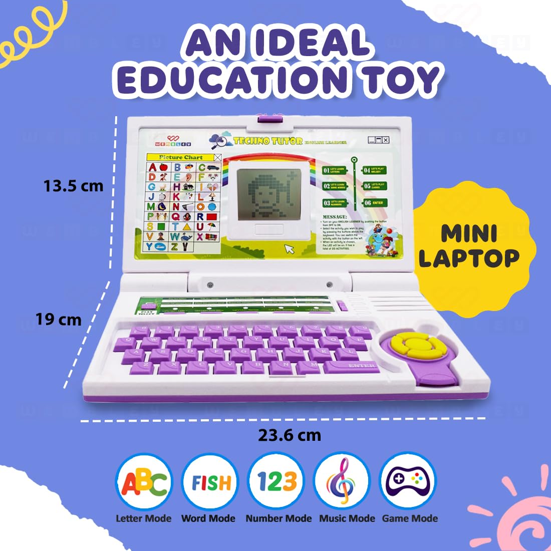 Wembley Laptop Computer Educational Kids Toys for 2 - 5 Years Boy | 20 Fun Activity Learning Toy for 2 3 4 5 Years Boys and Girls Now Learn Letter, Words, Mathematics, Games, Music, Logic, Memory Tool 12 61 mS Oae6L. SL1100
