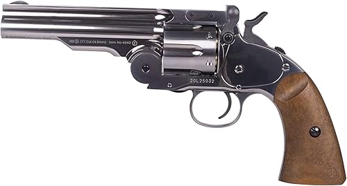 Schofield No 3 - Revólver BB de CO2 de níquel pistola de aire de barril de 5 pulgadas