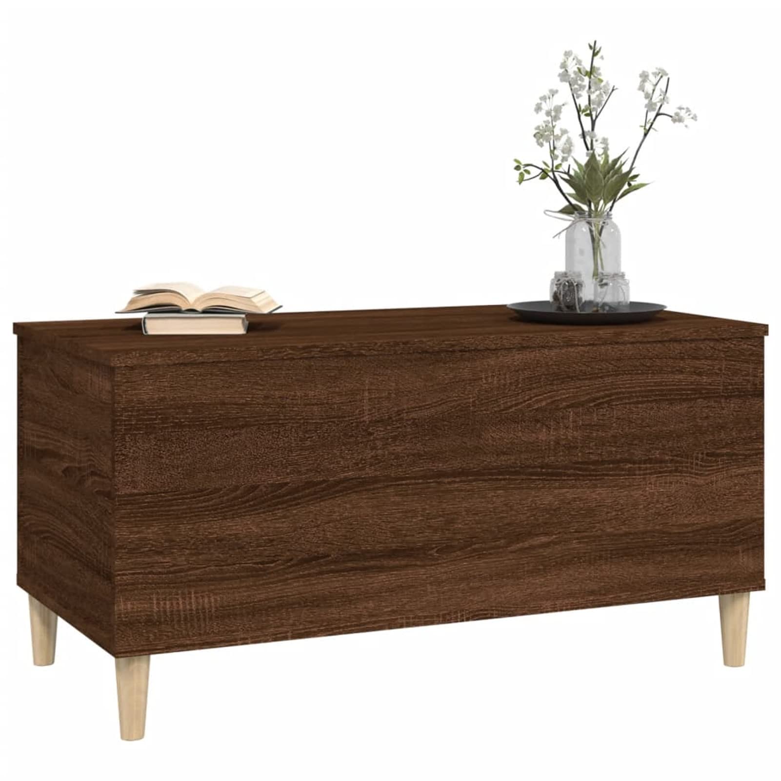 Homgoday Tavolino da caffè in rovere marrone, 90 x 44,5 x 45 cm, tavolino da caffè, tavolino da tè, per soggiorno, sala d'accoglienza degli ospiti, camera da letto e ufficio, mobili 983