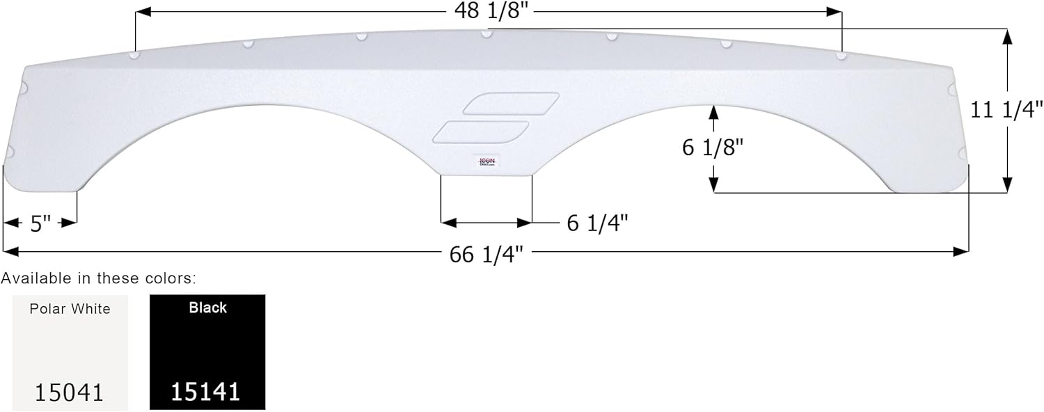 ICON 15141 Fender Skirt, Tandem, Starcraft, FS5041, Black