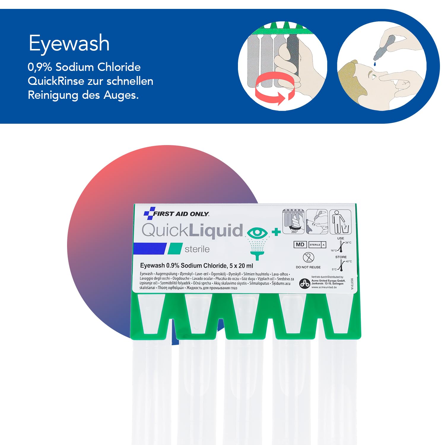 First Aid Only QuickSafe Basic Erste-Hilfe-Station | Notfallstation mit Grundausstattung für Augen- und Schnittverletzungen | hygienisch, staubgeschützt, einfach zu befüllen | P-44026 00