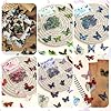 COMNICO 200pcs Butterfly Stickers PET Waterproof Transparent Colorful Resin Decals Decorative for Nature Scrapbook Planners Laptops DIY Handbook Paper Crafts #4