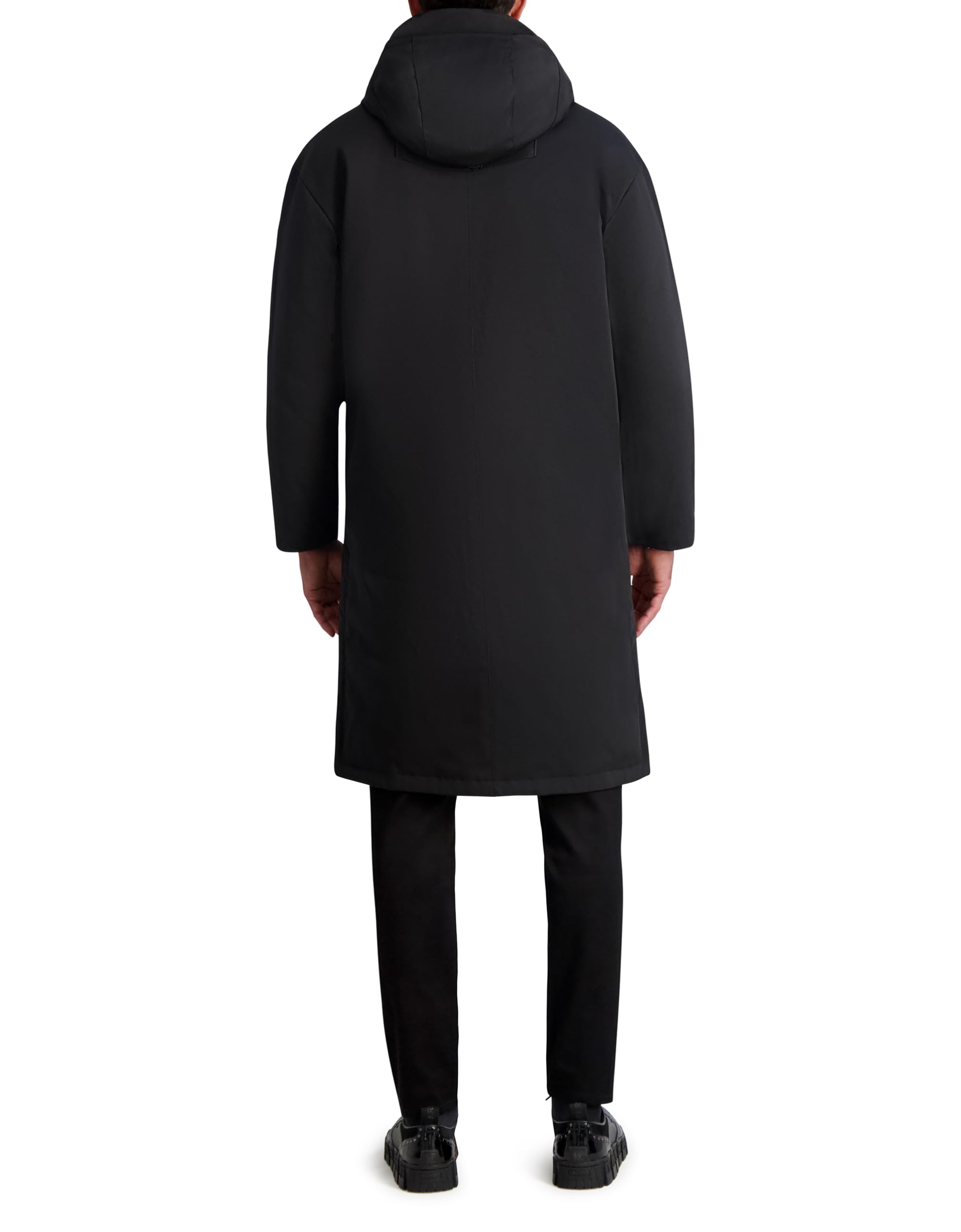 KARL LAGERFELD Chest Zip Pocket Hooded Long Puffer Coat Giacca Uomo